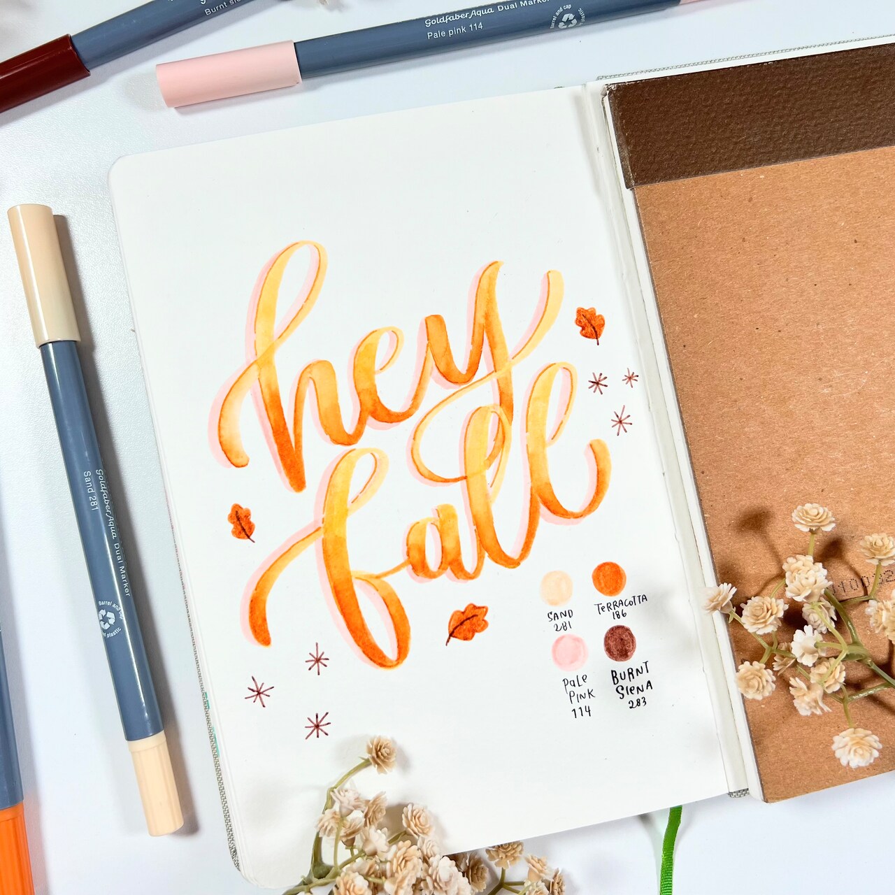 Fall Brush Lettering Extravaganza with Faber-Castell Goldfaber Aqua Dual Markers